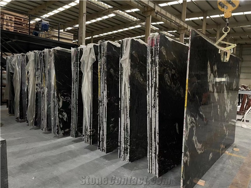 Natural Stone Titanium Black Granite For Slab & Tile
