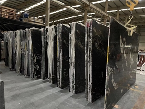 Natural Stone Titanium Black Granite For Slab & Tile
