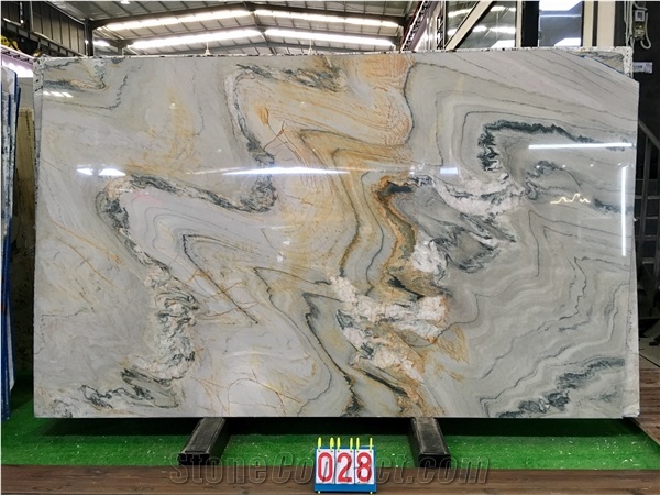 Polished Macaubas Fantasy Quartzite Gray For Countertop Wall
