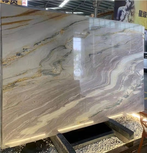 Polished Macaubas Fantasy Quartzite Gray For Countertop Wall