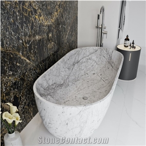 Factory Owner Bianco Carrara White Marble Hotel Bathtub