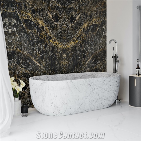 Factory Owner Bianco Carrara White Marble Hotel Bathtub