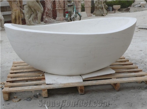 Factory Owner Bianco Carrara White Marble Hotel Bathtub