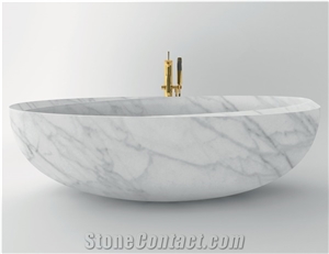 Factory Owner Bianco Carrara White Marble Hotel Bathtub