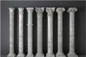 China Yobo Grey Marble Polished Natural Stone Column