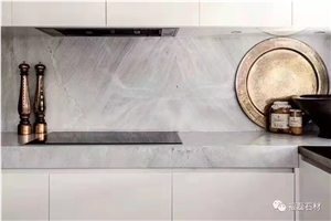 Italy Van Gogh Grey Marble Polished Kitchen Countertops