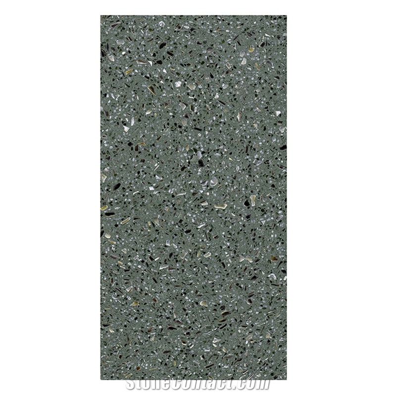 Green Inorganic Terrazzo Artificial Stone Flooring Tiles
