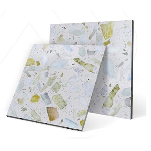 Green Terrazzo Slab Customized Floor Tiles Bathroom Tile