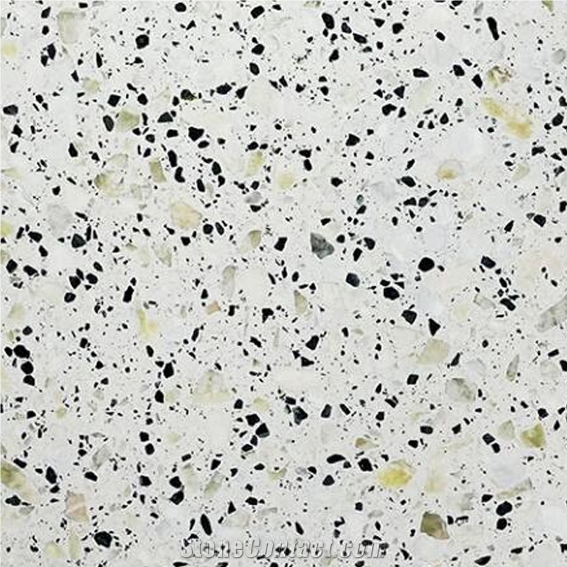 Ice Jade Green Terrazzo Slab Floor Tile Customized Size