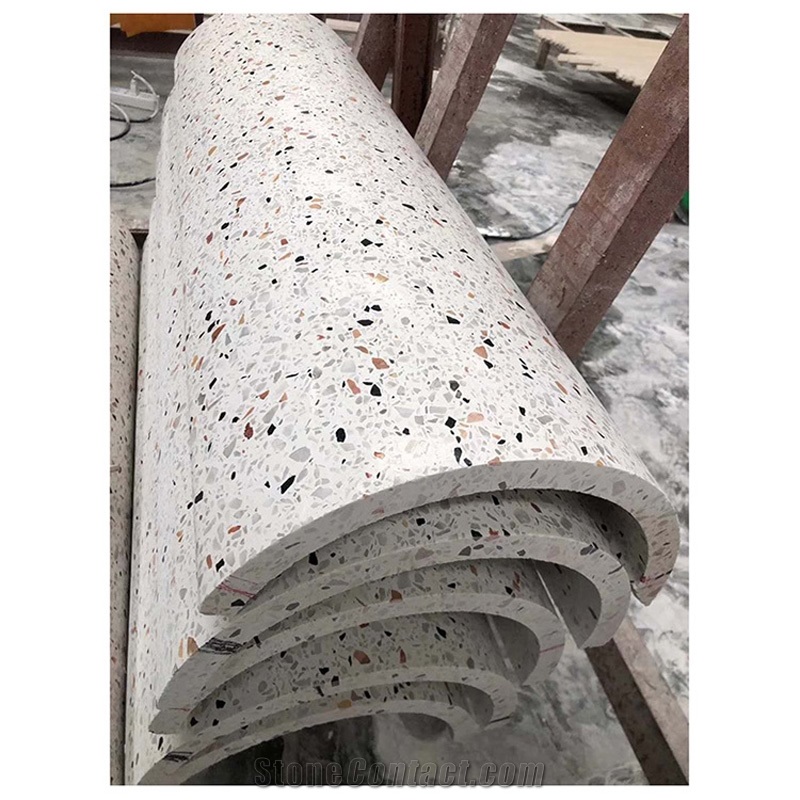 White Terrazzo Slab Floor Kitchen Bathroom Tiles 