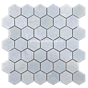 Magic Blue Marble Mosaic Hexagon Bathroom Flooring Tiles