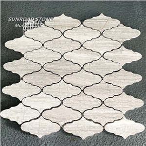 New Design White Wood Marble Lantern Mosaic Tiles