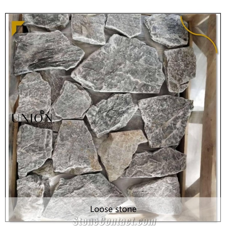 Blue Exterior Wall Paving Stone Veneer Random Stack Stone
