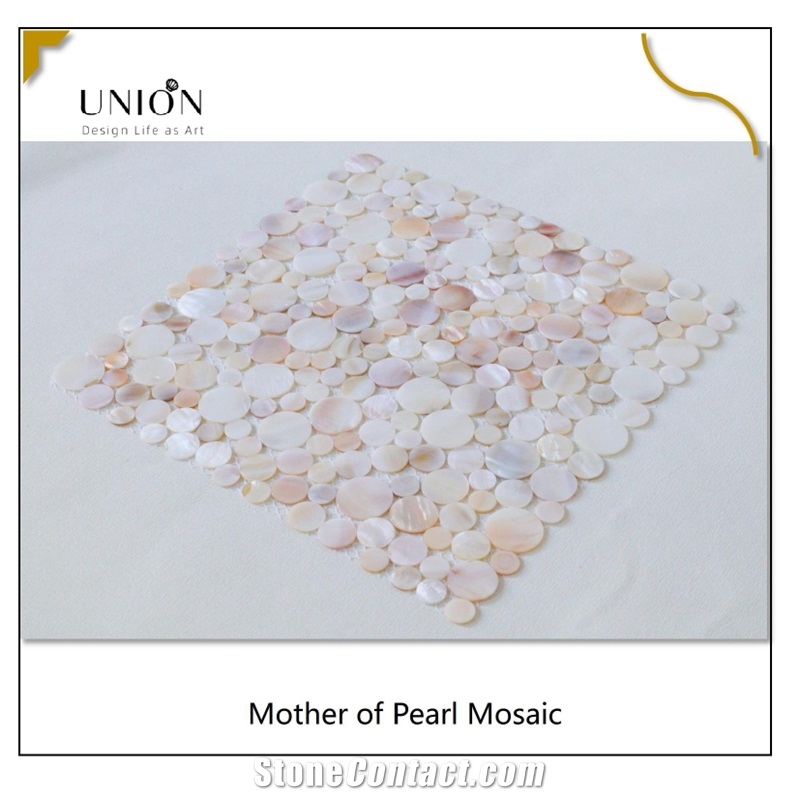 Penny Round Wall Interlock Round Mother Of Pearl Mosaic Tile