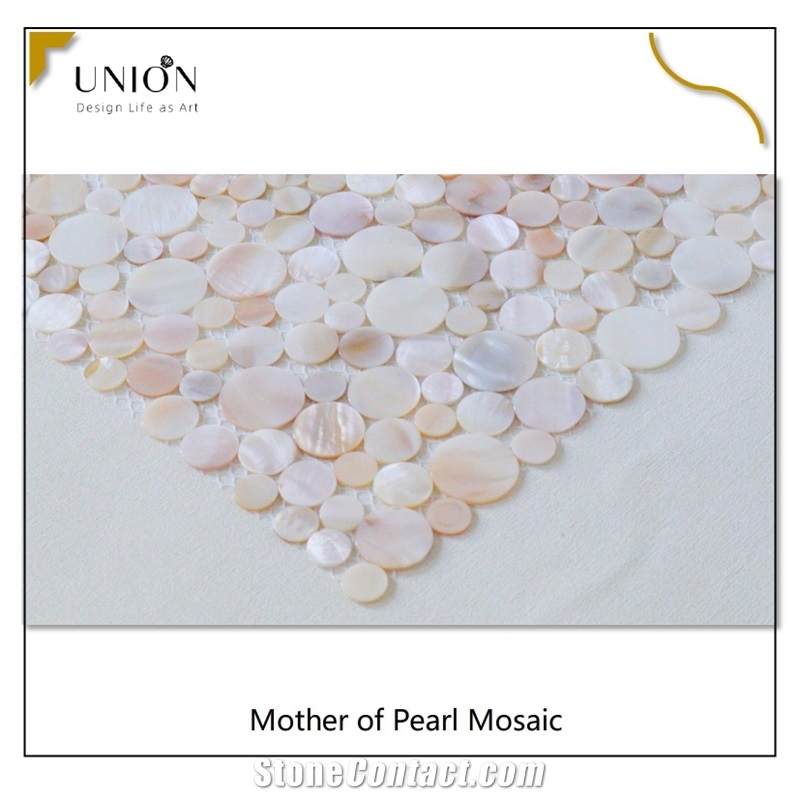 Penny Round Wall Interlock Round Mother Of Pearl Mosaic Tile
