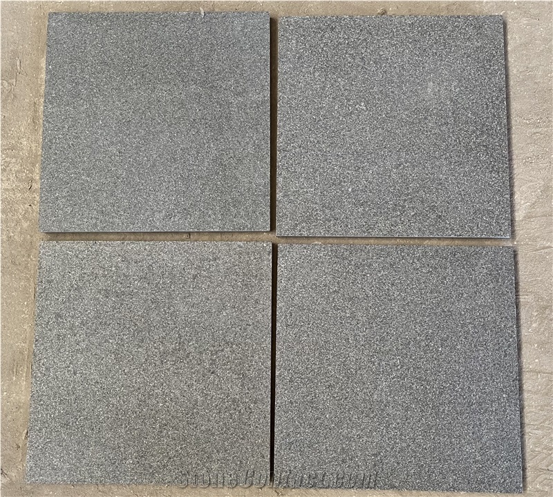 Flamed Absolute Black Granite Tile Shanxi Black Granite Slab