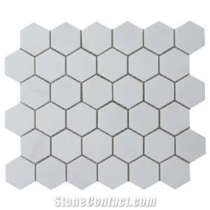 Bianco Dolomite Marble Hexagon Mosaic Tile