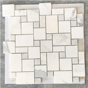Calacatta Gold Marble Mini Versailles Mosaic Tile