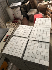 Carrara White Marble 2" Square Mosaic Tile