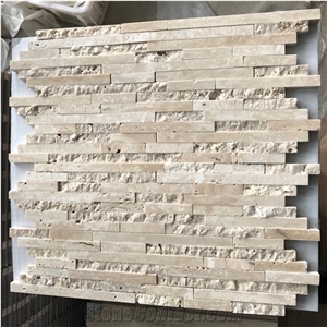 Crema Marfil Marble Linear Strips Mosaic Tile