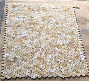 Honey Onyx Marble Diamond Shape Mosaic Tile