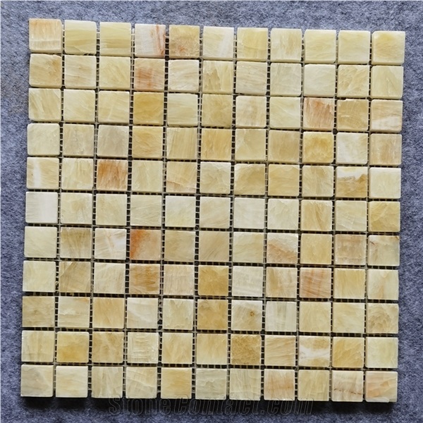 Honey Onyx Mini-Square Mosaic Tile