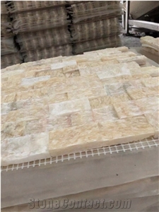 Honey Onyx Split Faced Brick Mosaic Tile