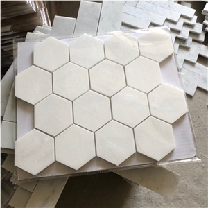 Thassos White Marble 3 Inch Hexagon Mosaic Tile