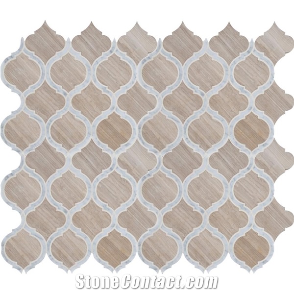 Wood Grain Marble Lantern Mosaic Tile