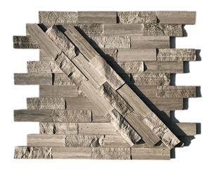 Grey Marble Wall Cladding Panels, Stacked Stone Veneer