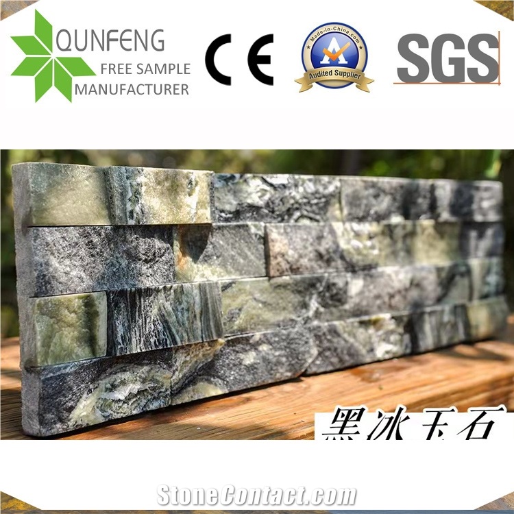 China Natural Split Face Green Wall Cladding Panel Marble