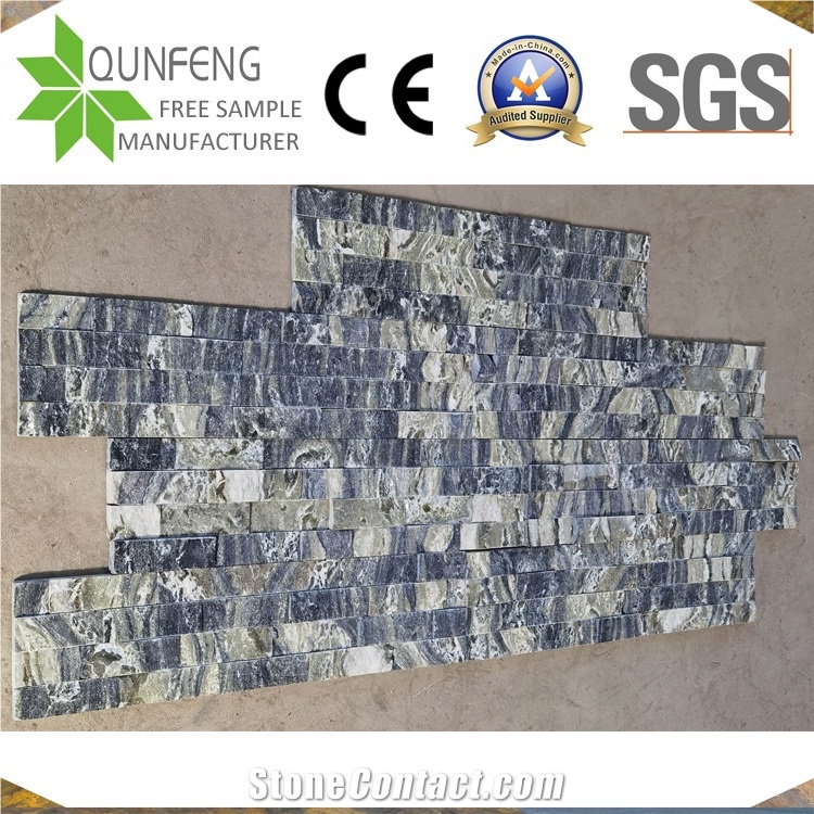 China Natural Split Face Green Wall Cladding Panel Marble