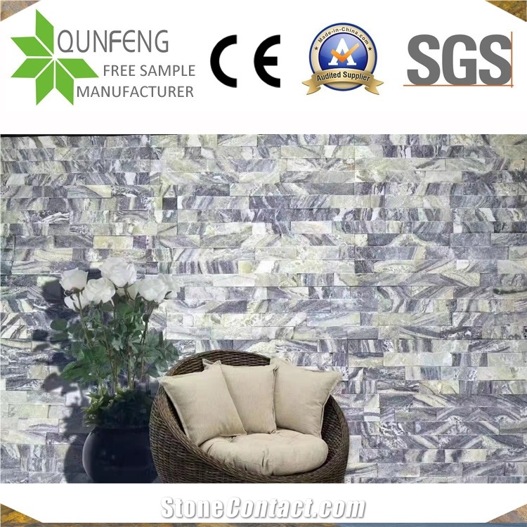 China Natural Split Face Green Wall Cladding Panel Marble