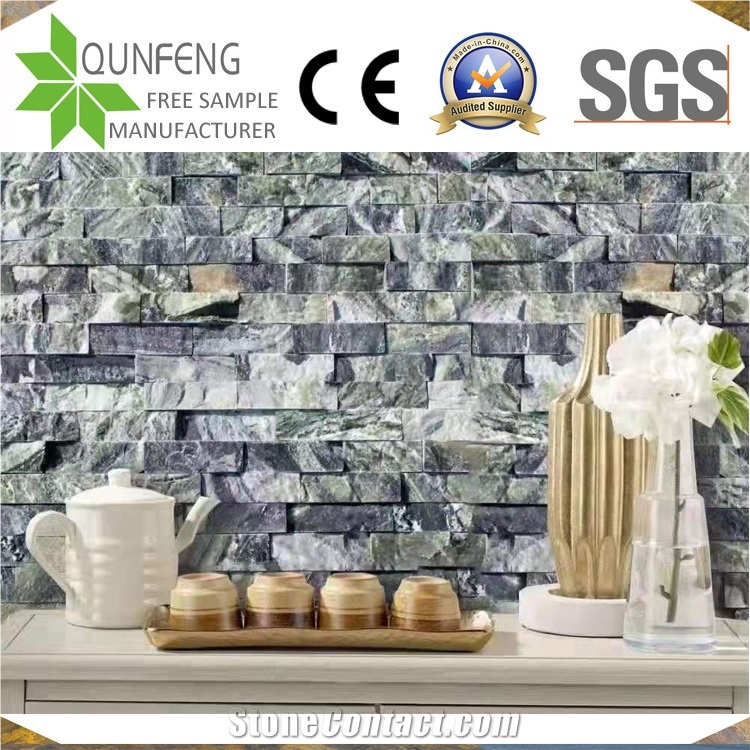 China Natural Split Face Green Wall Cladding Panel Marble