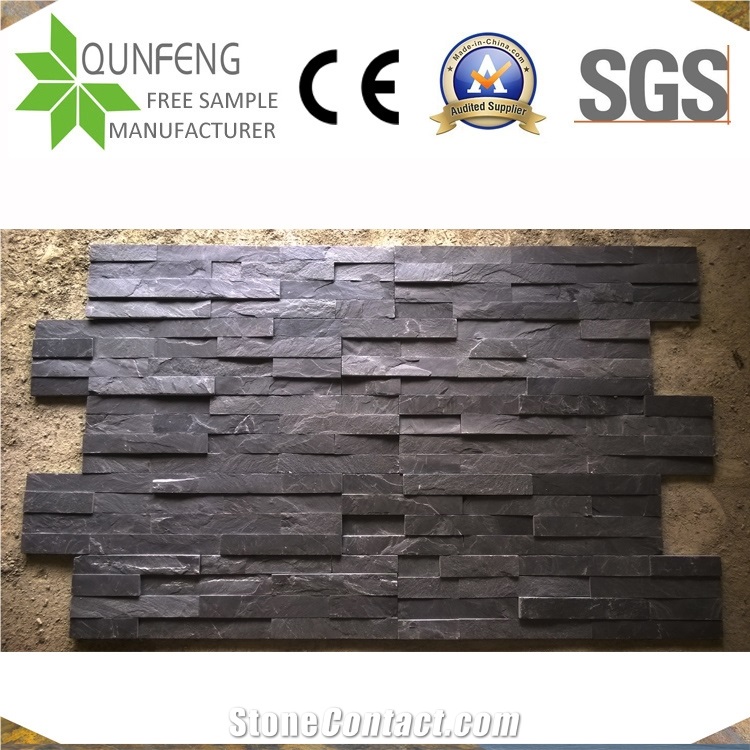 Pierre Naturelle Black Slate Panel Stackstone Wall Cladding
