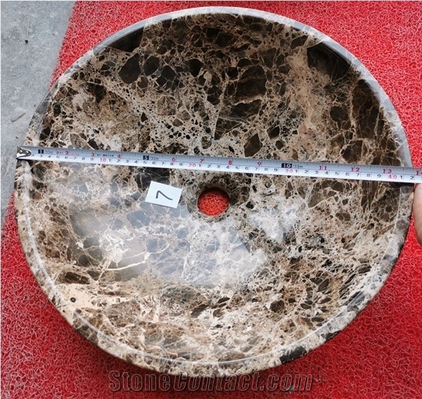 Dark Emperador Marble Slabs Vanity Top