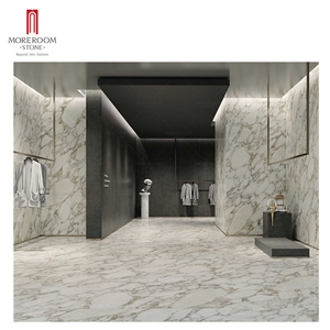 1600*3200 Calacatta Gold Marble Look Porcelain Floor Tile