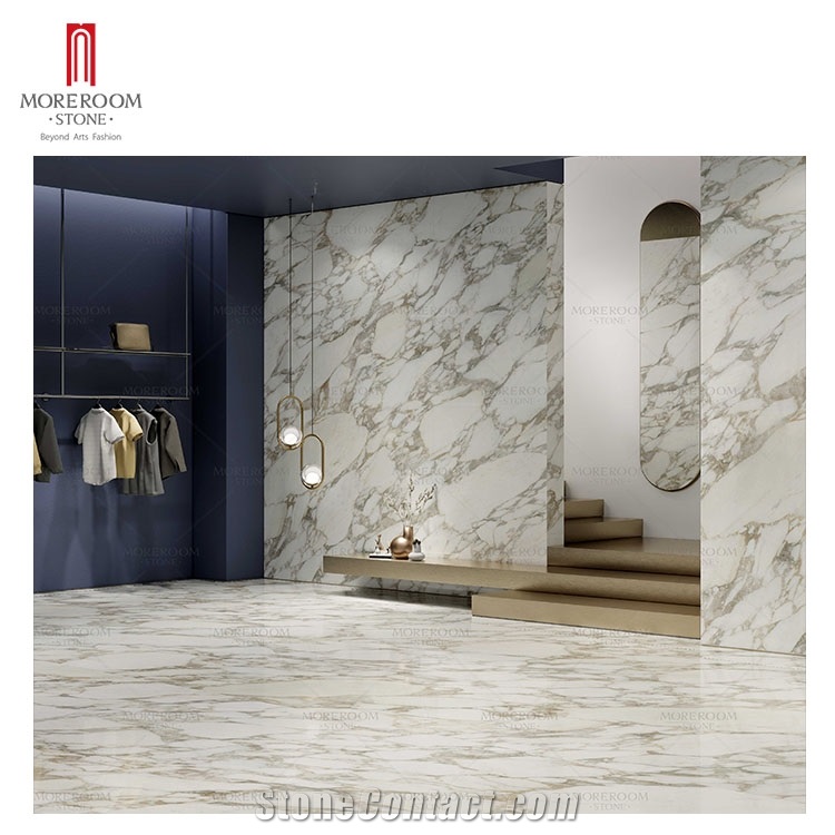 1600*3200 Calacatta Gold Marble Look Porcelain Floor Tile