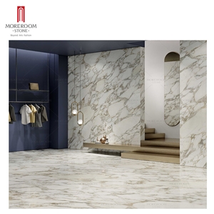 1600*3200 Calacatta Gold Marble Look Porcelain Floor Tile