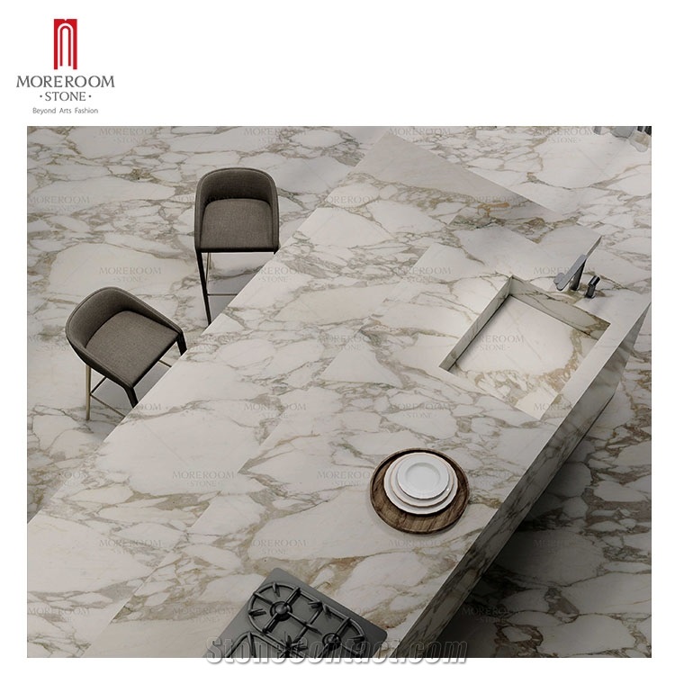 1600*3200 Calacatta Gold Marble Look Porcelain Floor Tile