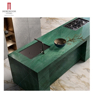 1600*3200 Green Emerald Marble Designed Sintered Stoneountertop