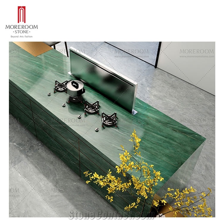 1600*3200 Green Emerald Marble Designed Sintered Stoneountertop