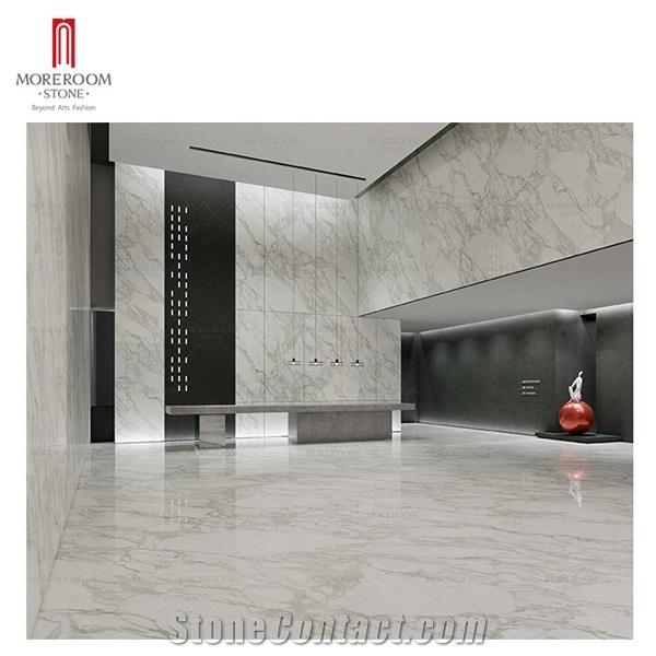 1600*3200 Porcelain Calacatta White Marble Look Tile