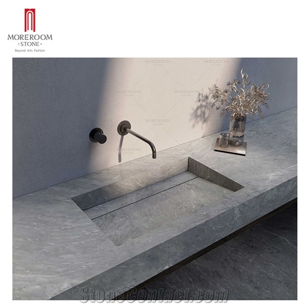 6Mm Grey Color Large Format Porcelain Bathroom Countertop