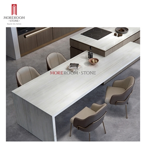 Ariston White Marble Look Tile Dining Table Countertop