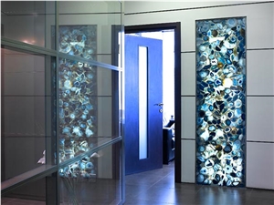 Backlit Blue Agate Translucent Blue Semi Precious Stone