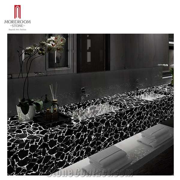 Black Agate Backlit Effect Agate Vanity Top