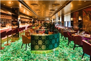 Natural Luxury Translucent Agate Stone Green Agate Floor