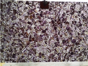 Purple Semi Precious Stone Violet Translucent Agate Slab