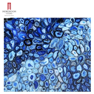 Translucent Bar Design Semi Precious Blue Agate Tiles